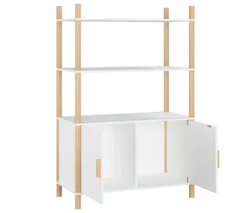 Augstais Skapītis, Balts, 80X40X121 Cm, Inženierijas Koks Vidaxl