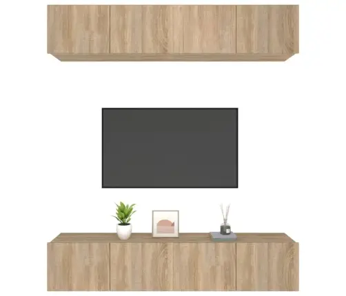 Tv Skapīši, 4 Gab., Ozolkoka, 80X30X30 Cm, Inženierijas Koks Vidaxl Tv Skapīši, 4 Gab., Ozolkoka, 80X30X30 Cm, Inženierijas Koks Vidaxl