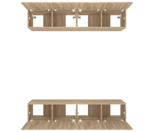 Tv Skapīši, 4 Gab., Ozolkoka, 80X30X30 Cm, Inženierijas Koks Vidaxl Tv Skapīši, 4 Gab., Ozolkoka, 80X30X30 Cm, Inženierijas Koks Vidaxl