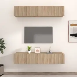 Tv Skapīši, 4 Gab., Ozolkoka, 80X30X30 Cm, Inženierijas Koks Vidaxl