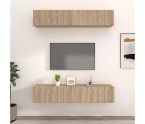 Tv Skapīši, 4 Gab., Ozolkoka, 80X30X30 Cm, Inženierijas Koks Vidaxl Tv Skapīši, 4 Gab., Ozolkoka, 80X30X30 Cm, Inženierijas Koks Vidaxl