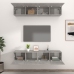 Tv Spintelės, 4Vnt., Betono Pilkos, 80X30X30cm Mediena