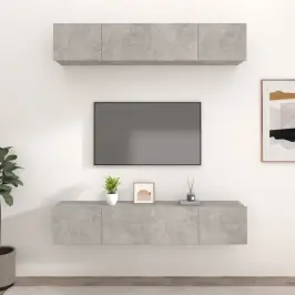 Telerikapid 4 Tk, Betoonhall, 80 X 30 X 30 cm Tehispuit