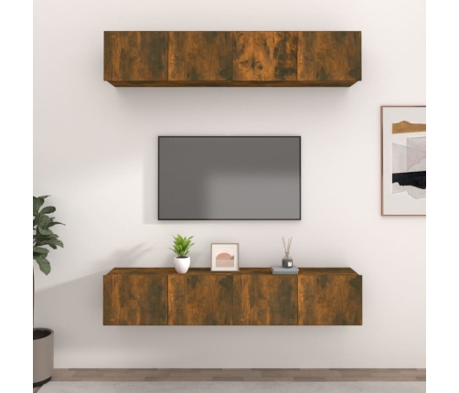 Tv Skapīši, 4 Gab., Ozolkoka, 80X30X30 Cm, Inženierijas Koks Vidaxl