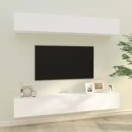 Sienas Tv Skapīši, 4 Gab., Balti, 100X30X30 Cm Vidaxl