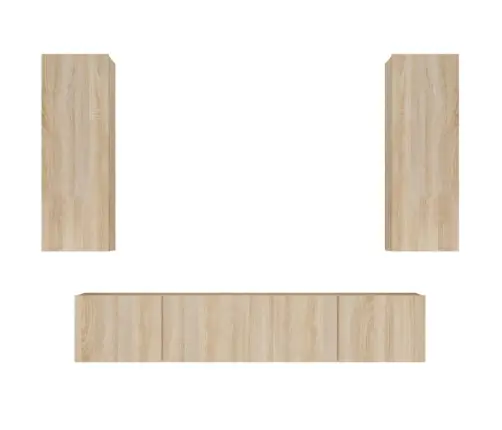 4-Daļīgs Tv Skapīšu Komplekts, Ozola Krāsa, Inženierijas Koks Vidaxl