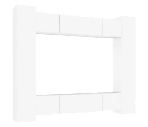 8-Osaline Telerikappide Komplekt, Valge, Tehispuit