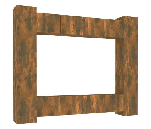 8-Osaline Telerikappide Komplekt, Suitsutatud Tamm, Tehispuit