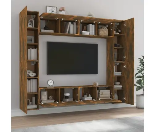 8-Osaline Telerikappide Komplekt, Suitsutatud Tamm, Tehispuit