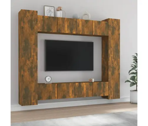 8-Osaline Telerikappide Komplekt, Suitsutatud Tamm, Tehispuit