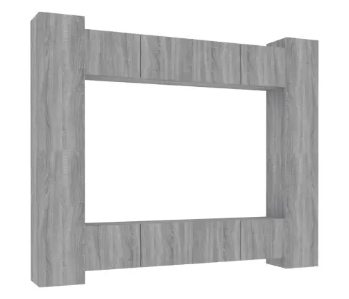 8-Osaline Telerikappide Komplekt, Hall Sonoma Tamm, Tehispuit