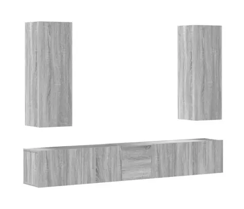 5-Osaline Telerikappide Komplekt, Hall Sonoma Tamm, Tehispuit