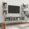 6-Daļīgs Tv Skapīšu Komplekts, Betona Pelēks, Inženierijas Koks Vidaxl