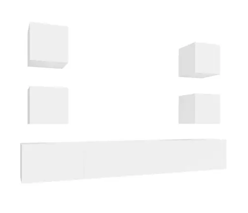 6-Daļīgs Tv Skapīšu Komplekts, Balts, Inženierijas Koks Vidaxl