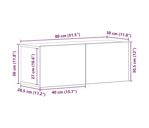 Televizoriaus Spintelių Komplektas, 7 Dalių, Baltas, Mediena
