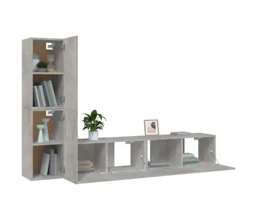 4-Osaline Telerikappide Komplekt, Betoonhall, Tehispuit