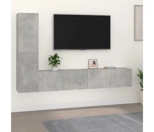 4-Osaline Telerikappide Komplekt, Betoonhall, Tehispuit