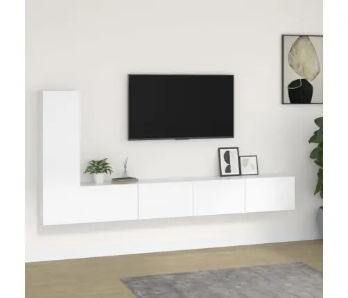 3-Daļīgs Tv Skapīšu Komplekts, Balts, Inženierijas Koks Vidaxl 3-Daļīgs Tv Skapīšu Komplekts, Balts, Inženierijas Koks Vidaxl