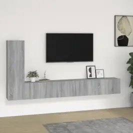3-Daļīgs Tv Skapīšu Komplekts, Pelēka Ozola, Inženierijas Koks Vidaxl