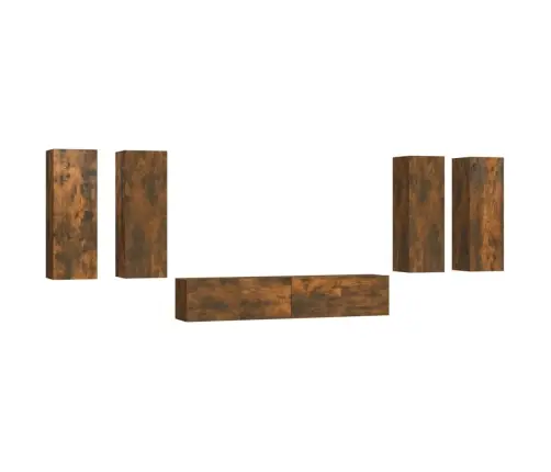 6-Osaline Telerikappide Komplekt, Suitsutatud Tamm, Tehispuit