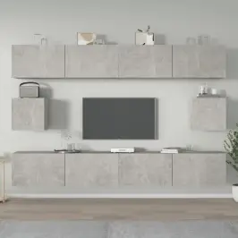 6-Daļīgs Tv Skapīšu Komplekts, Betona Pelēks, Inženierijas Koks Vidaxl