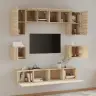 8-Daļīgs Tv Skapīšu Komplekts, Ozola Krāsa, Inženierijas Koks Vidaxl