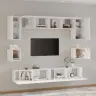 8-Daļīgs Tv Skapīšu Komplekts, Balts, Inženierijas Koks Vidaxl