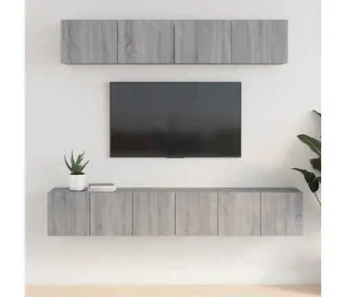 5-Daļīgs Tv Skapīšu Komplekts, Pelēka Ozola, Inženierijas Koks Vidaxl