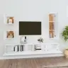 Televizoriaus Spintelių Komplektas, 5 Dalių, Baltas, Mediena