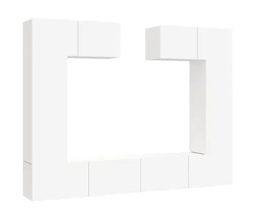 Televizoriaus Spintelių Komplektas, 6 Dalių, Baltas, Mediena