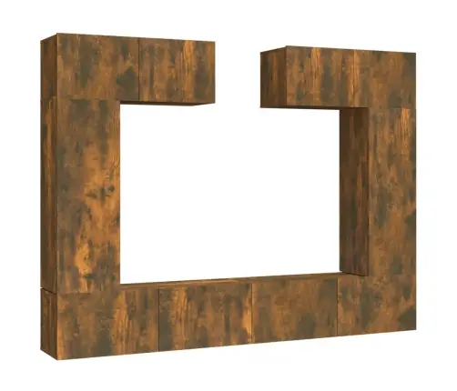 6-Osaline Telerikappide Komplekt, Suitsutatud Tamm, Tehispuit