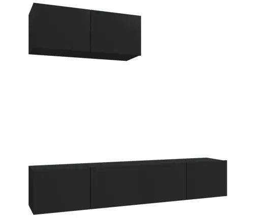 3-Osaline Telerikappide Komplekt, Must, Tehispuit