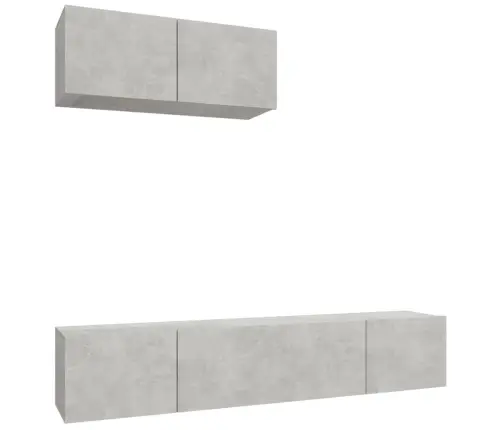 3-Osaline Telerikappide Komplekt, Betoonhall, Tehispuit