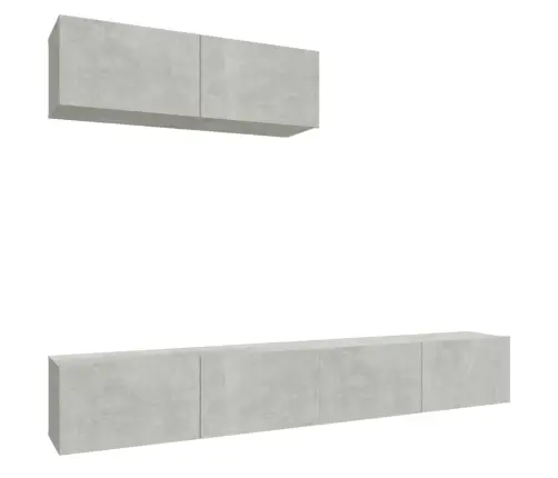 3-Daļīgs Tv Skapīšu Komplekts, Betona Pelēks, Inženierijas Koks Vidaxl