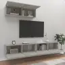 3-Daļīgs Tv Skapīšu Komplekts, Betona Pelēks, Inženierijas Koks Vidaxl