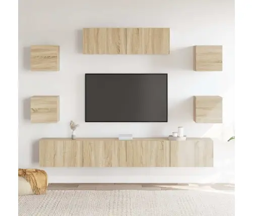 7-Osaline Telerikappide Komplekt, Sonoma Tamm, Tehispuit