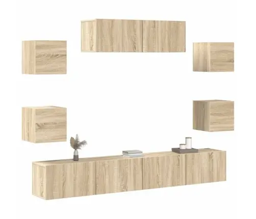 7-Osaline Telerikappide Komplekt, Sonoma Tamm, Tehispuit