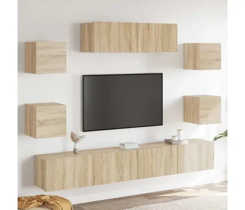 7-Osaline Telerikappide Komplekt, Sonoma Tamm, Tehispuit