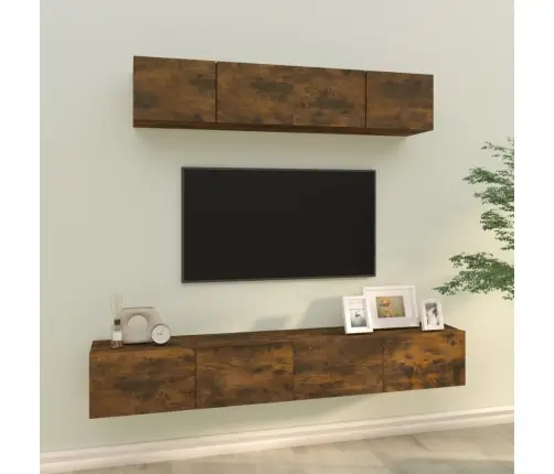 4-Daļīgs Tv Skapīšu Komplekts, Ozola Krāsa, Inženierijas Koks Vidaxl