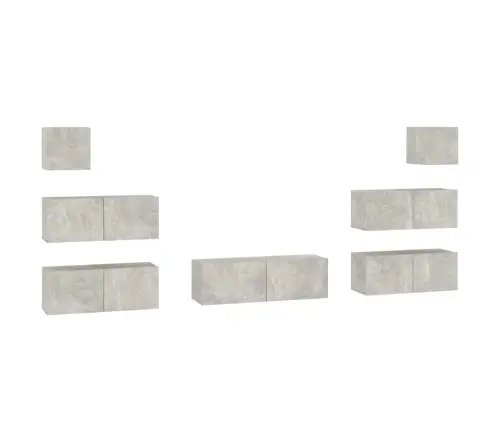 7-Daļīgs Tv Skapīšu Komplekts, Betona Pelēks, Inženierijas Koks Vidaxl 7-Daļīgs Tv Skapīšu Komplekts, Betona Pelēks, Inženierijas Koks Vidaxl