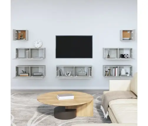 7-Daļīgs Tv Skapīšu Komplekts, Betona Pelēks, Inženierijas Koks Vidaxl 7-Daļīgs Tv Skapīšu Komplekts, Betona Pelēks, Inženierijas Koks Vidaxl