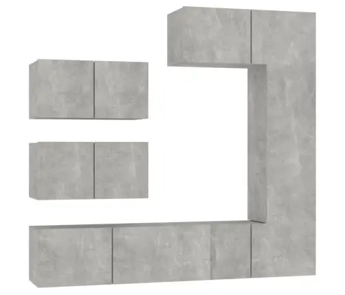 6-Daļīgs Tv Skapīšu Komplekts, Betona Pelēks, Inženierijas Koks Vidaxl