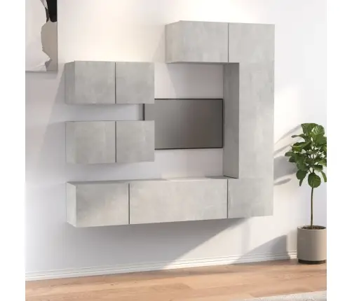 6-Daļīgs Tv Skapīšu Komplekts, Betona Pelēks, Inženierijas Koks Vidaxl