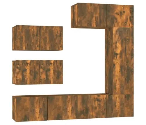 6-Osaline Telerikappide Komplekt, Suitsutatud Tamm, Tehispuit