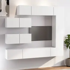 7-Osaline Telerikappide Komplekt, Valge, Tehispuit