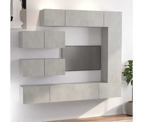 7-Daļīgs Tv Skapīšu Komplekts, Betona Pelēks, Inženierijas Koks Vidaxl