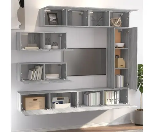 7 -Osaline Telerikappide Komplekt, Hall Sonoma, Tehispuit