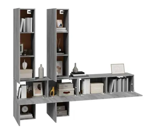 Sienas Tv Skapītis, Pelēka Ozola, Inženierijas Koks Vidaxl Sienas Tv Skapītis, Pelēka Ozola, Inženierijas Koks Vidaxl