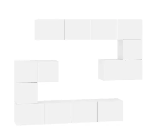 Sieninė Televizoriaus Spintelė, Balta, Apdirbta Mediena