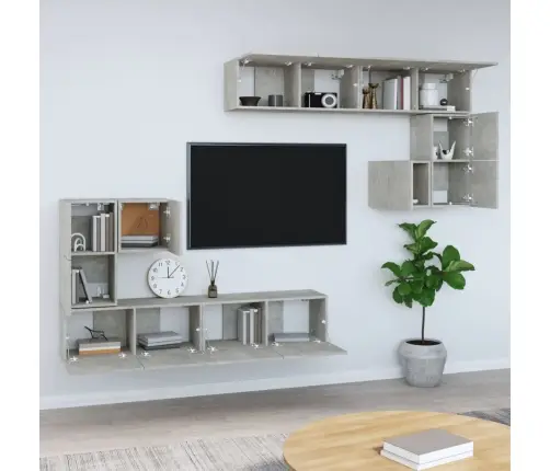 Sienas Tv Skapītis, Betona Pelēks, Inženierijas Koks Vidaxl Sienas Tv Skapītis, Betona Pelēks, Inženierijas Koks Vidaxl